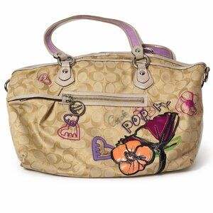 COACH Vintage Poppy Petal Signature Highlight Shoulder Bag Purse 16492